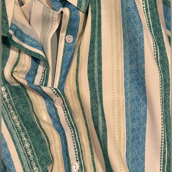 New, striped long sleeve blouse / shacket, M - Picture 7 of 7